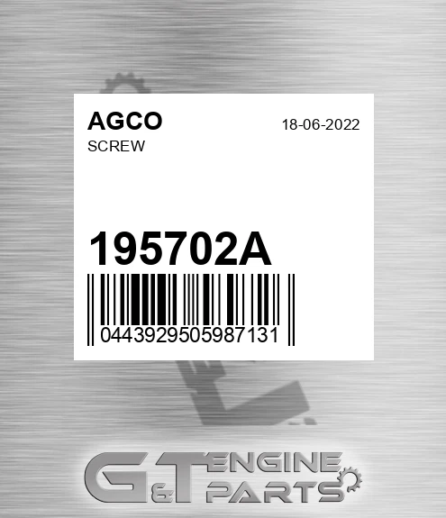 195702A Screw for AGCO