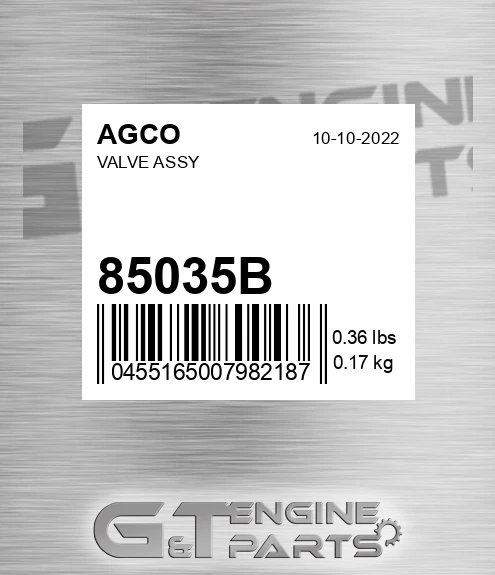 85035B Valve Assy