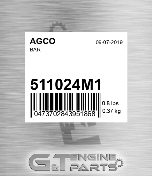 511024M1 Bar for AGCO