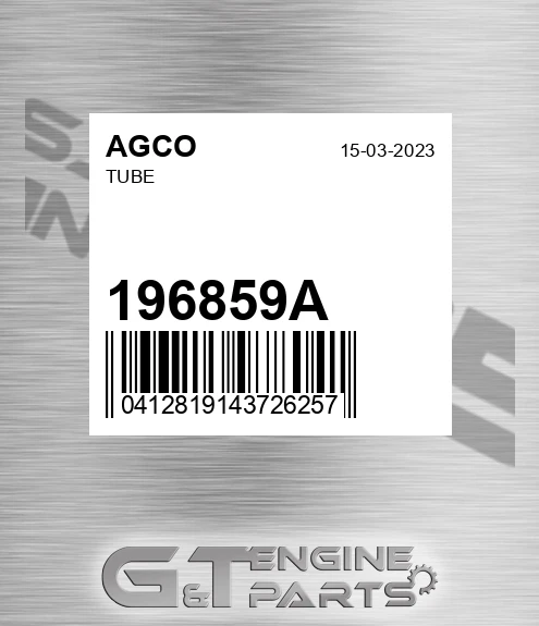 196859A Tube for AGCO