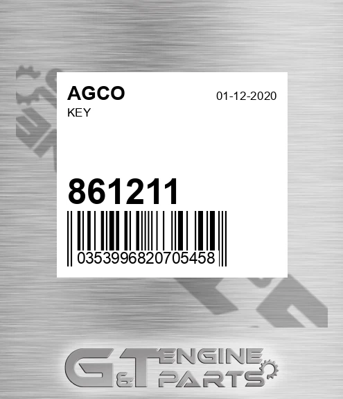 861211 Key for AGCO