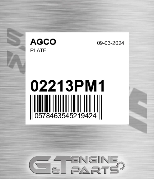 02213PM1 AGCO Plate