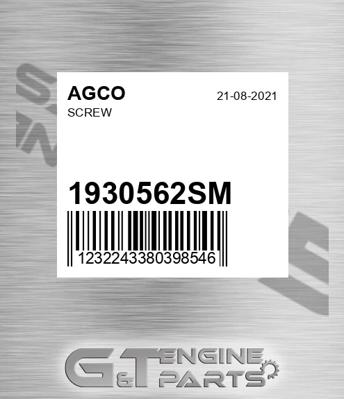 1930562SM Screw for AGCO