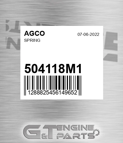 504118M1 AGCO Spring