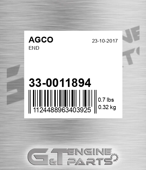 33-0011894 End for AGCO