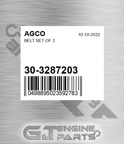 30-3287203 Belt Set Of 2 for AGCO