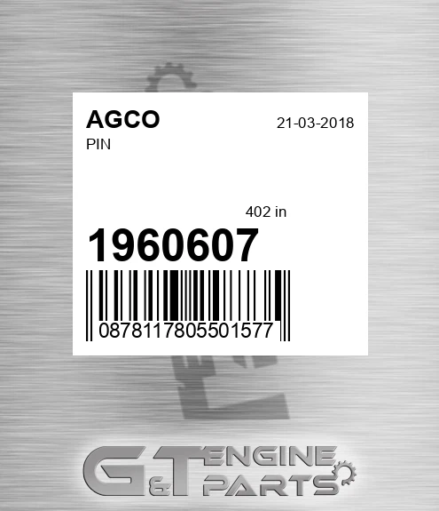 1960607 Pin for AGCO