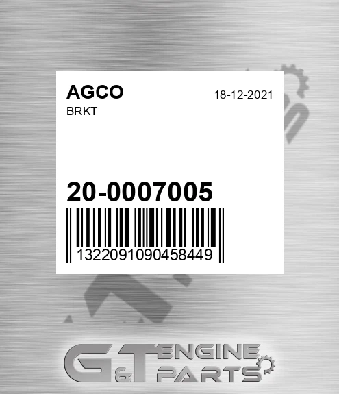 20-0007005 Brkt for AGCO