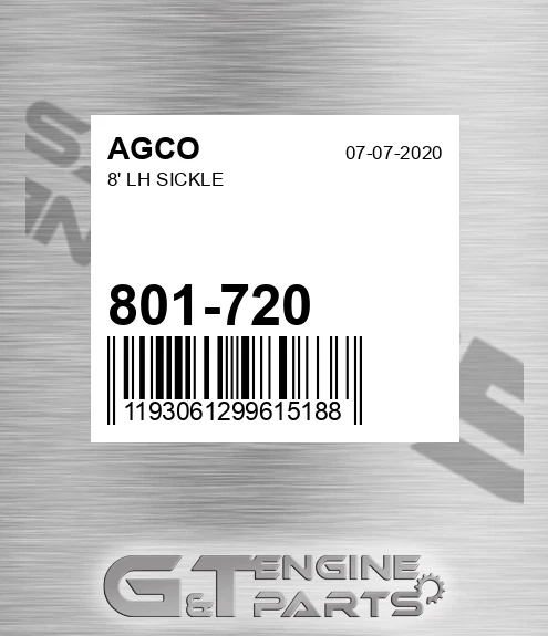 801-720 8' Lh Sickle for AGCO