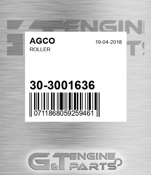 30-3001636 Roller for AGCO