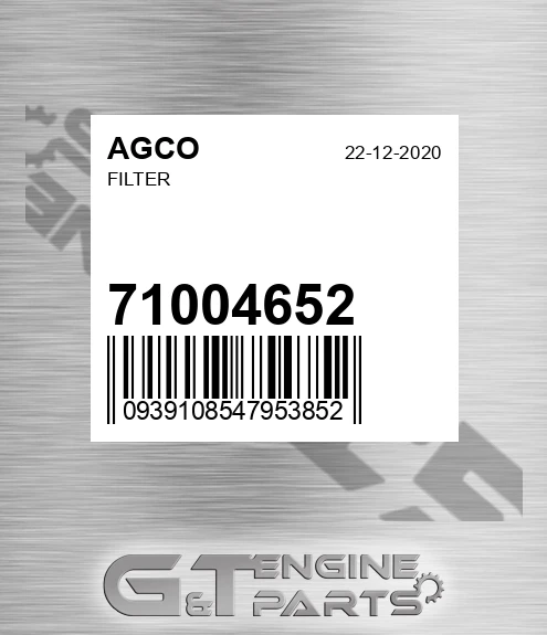71004652 Filter for AGCO