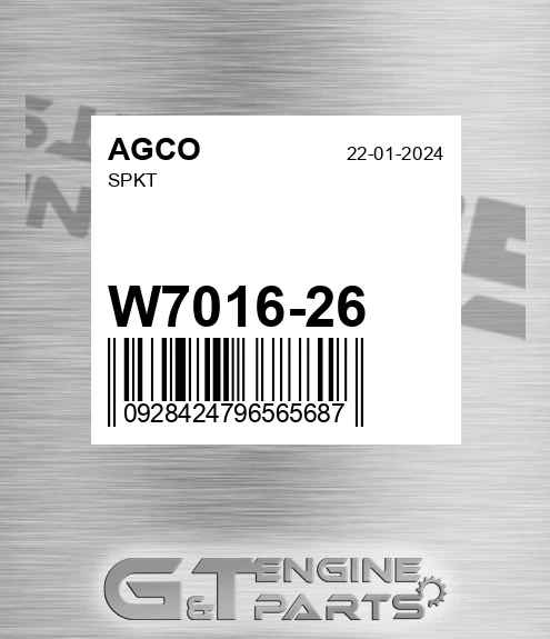W7016-26 Spkt for AGCO