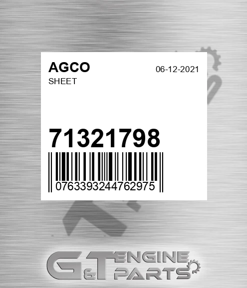 71321798 AGCO Sheet