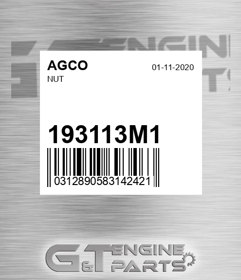 193113M1 Nut for AGCO