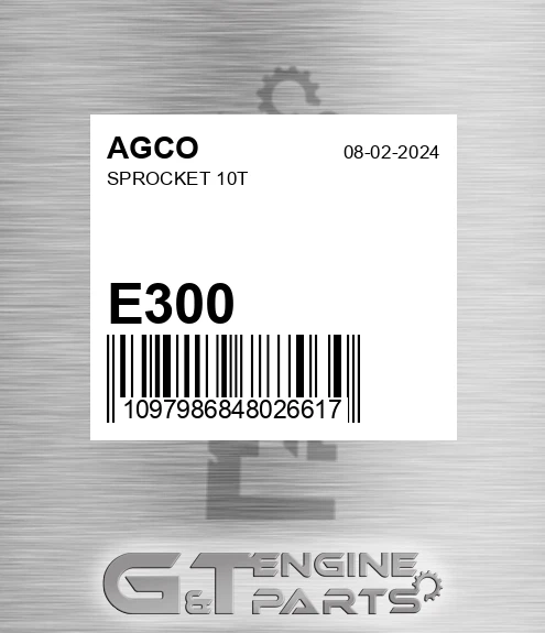 E300 AGCO Sprocket 10t