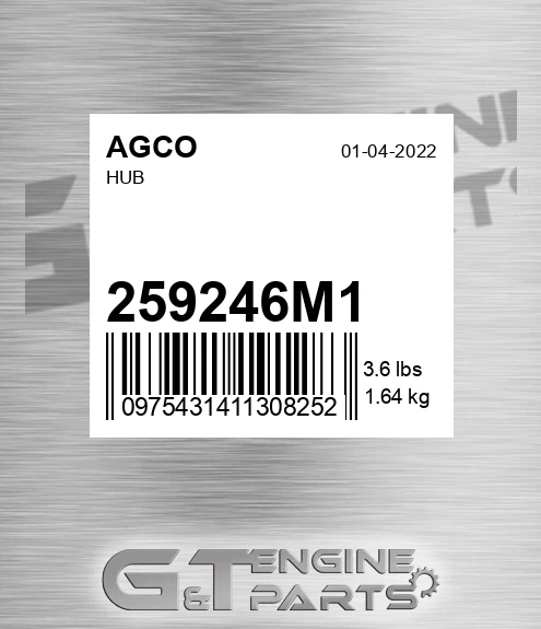 259246M1 Hub for AGCO