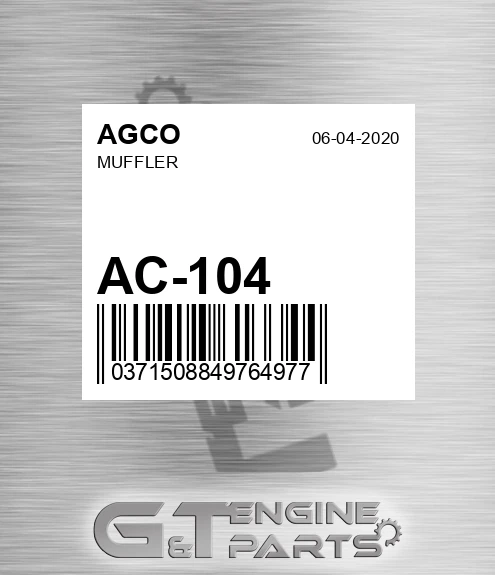 AC-104 Muffler for AGCO
