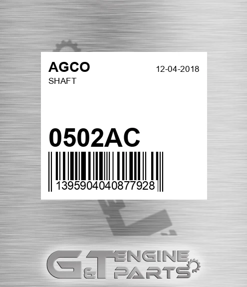0502AC AGCO Shaft