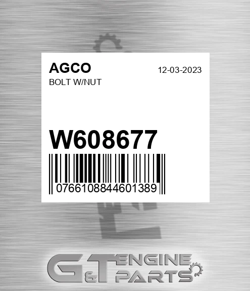 W608677 Bolt W/nut for AGCO