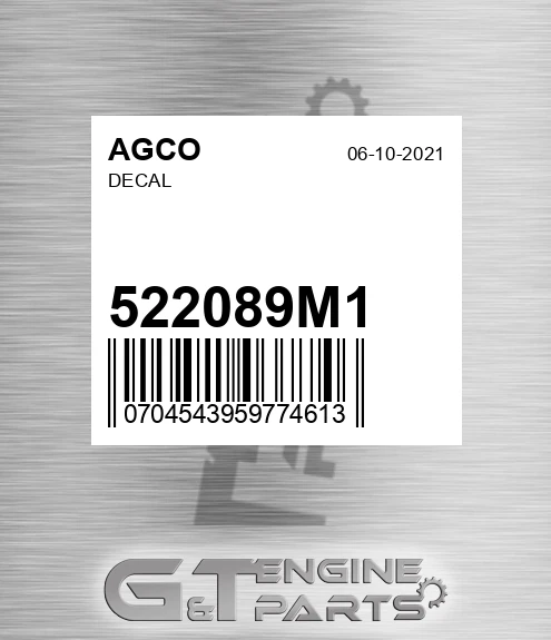 522089M1 AGCO Decal