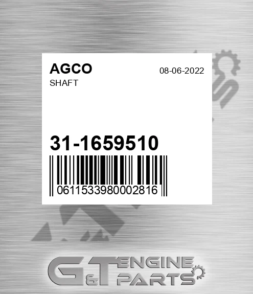31-1659510 Shaft for AGCO