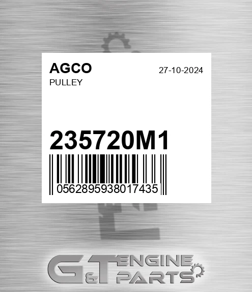 235720M1 Pulley for AGCO