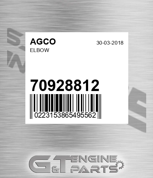 70928812 Elbow for AGCO