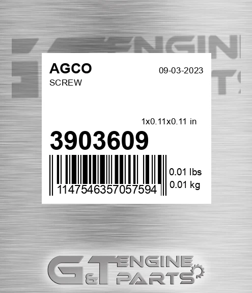 3903609 AGCO Screw