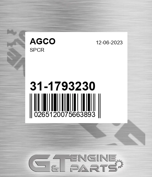 31-1793230 Spcr for AGCO