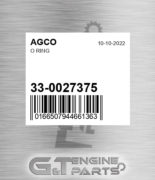 33-0027375 O Ring