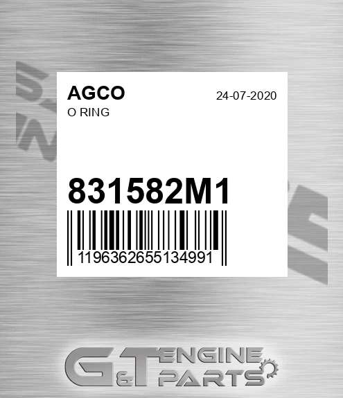 831582M1 O Ring for AGCO