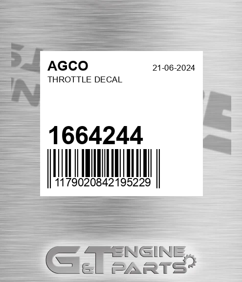 1664244 Throttle Decal for AGCO