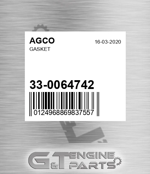 33-0064742 Gasket