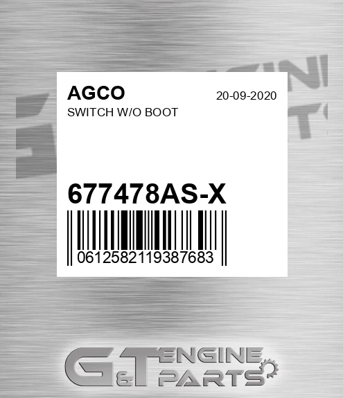 677478AS-X Switch W/o Boot for AGCO