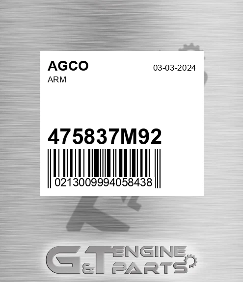 475837M92 Arm for AGCO