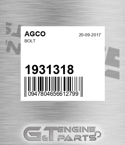 1931318 Bolt for AGCO
