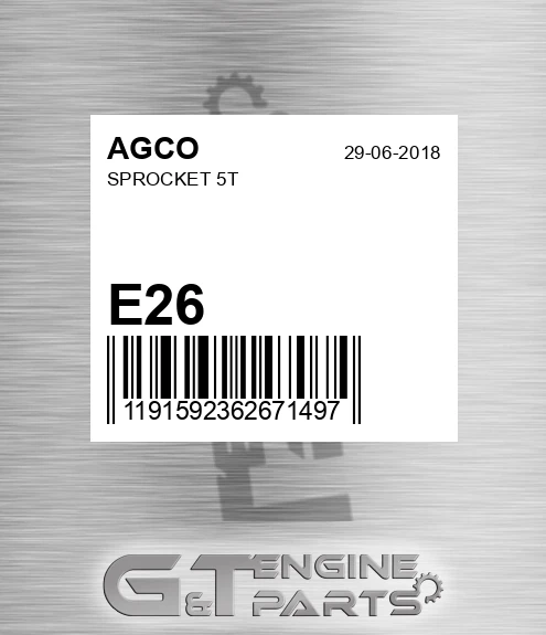 E26 AGCO Sprocket 5t