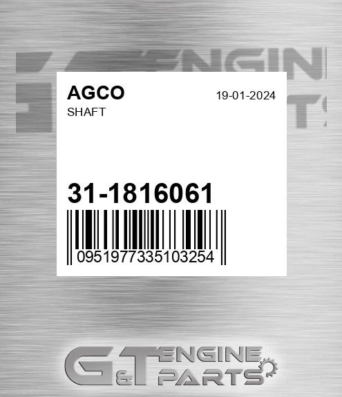 31-1816061 Shaft for AGCO