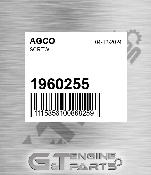 1960255 Screw for AGCO