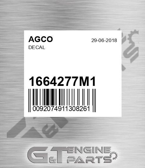 1664277M1 Decal for AGCO