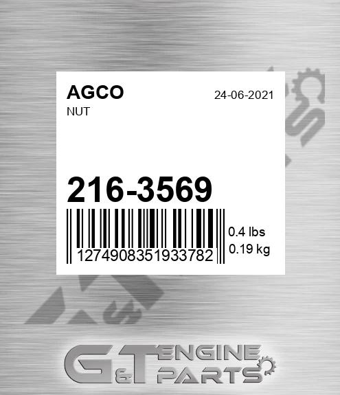 216-3569 Nut for AGCO