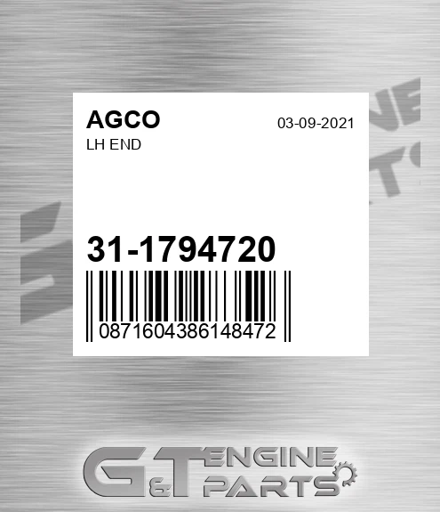 31-1794720 Lh End for AGCO
