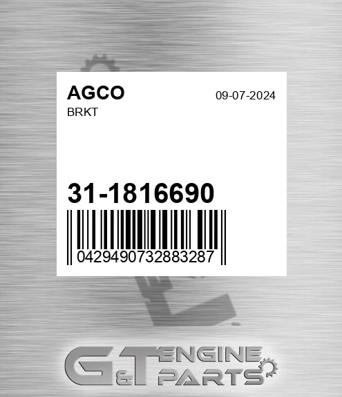 31-1816690 Brkt for AGCO