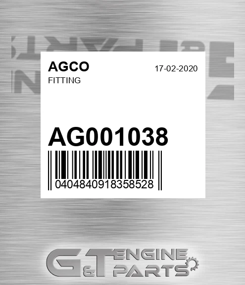 AG001038 Fitting for AGCO