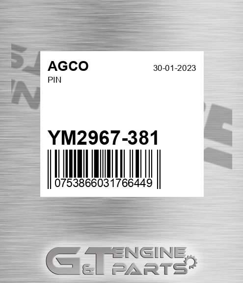 YM2967-381 Pin for AGCO