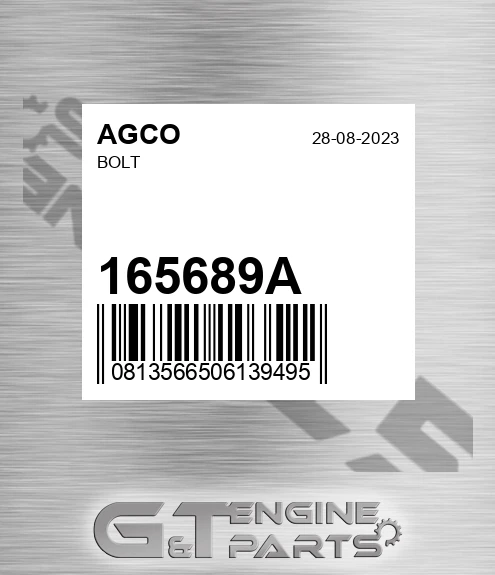 165689A Bolt for AGCO