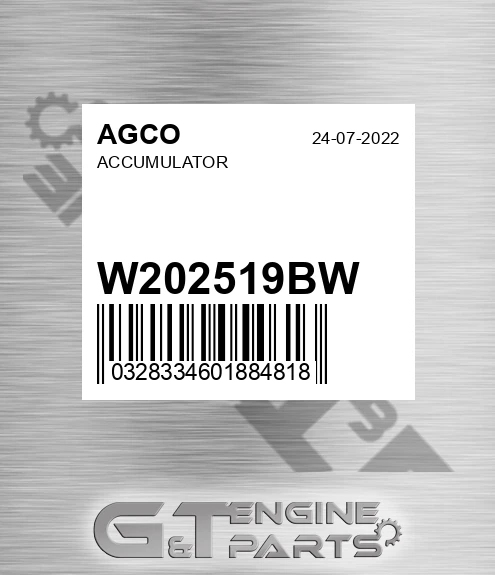 W202519BW Accumulator for AGCO
