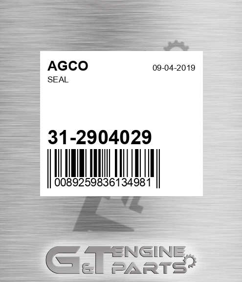 31-2904029 Seal for AGCO