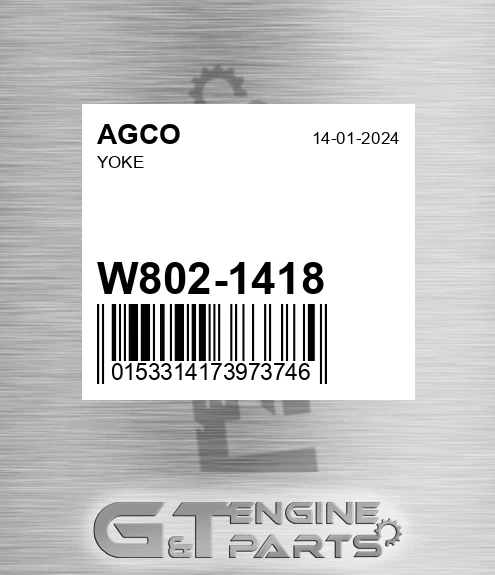 W802-1418 Yoke for AGCO