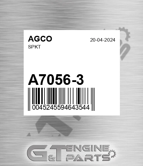 A7056-3 Spkt for AGCO